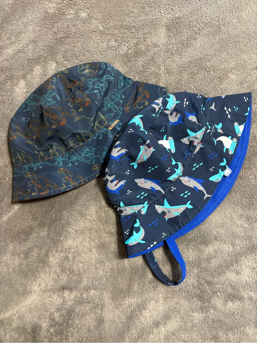 Kids' Navy Dinosaur and Shark Sun Hats